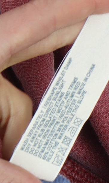 Fat Face Men's Red Henley Sweatshirt, Size L, Jersey Fabric