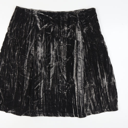 White Stuff Women's Black Velvet Skirt UK 16