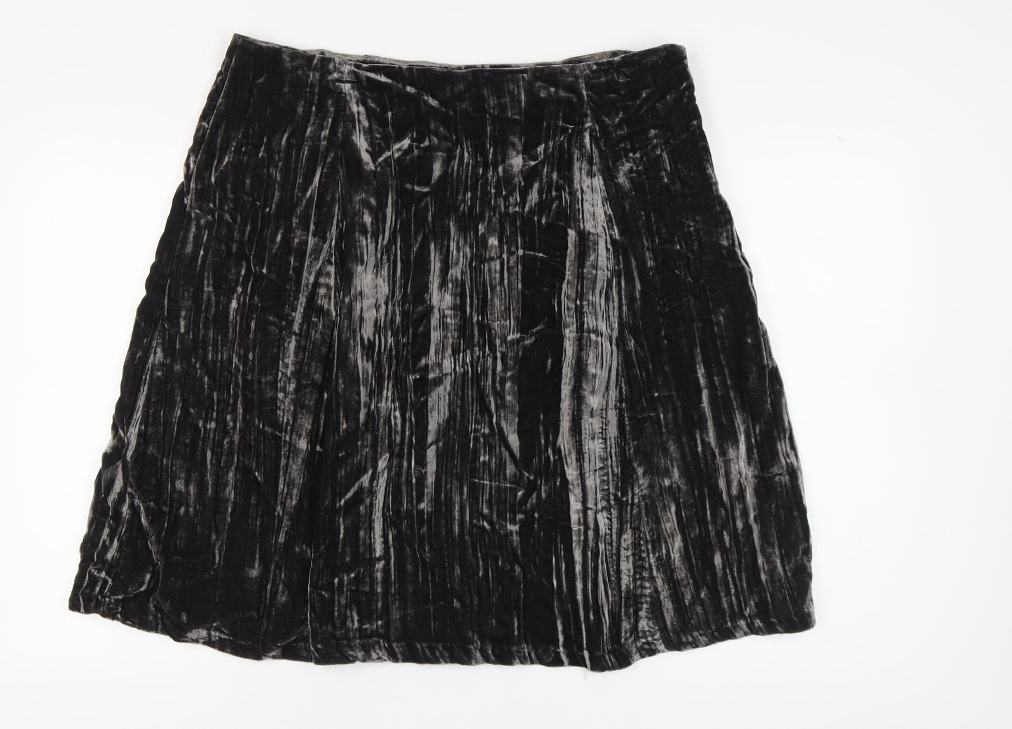 White Stuff Women's Black Velvet Skirt UK 16