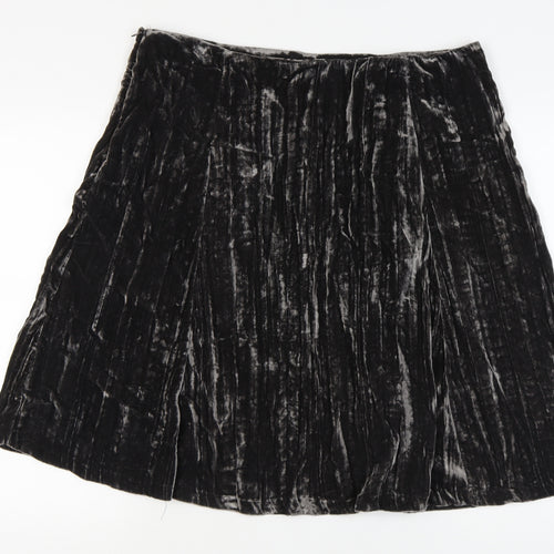 White Stuff Women's Black Velvet Skirt UK 16