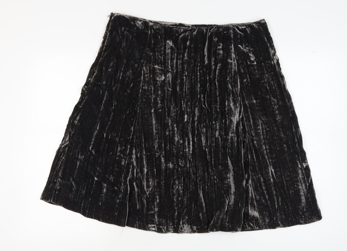 White Stuff Women's Black Velvet Skirt UK 16