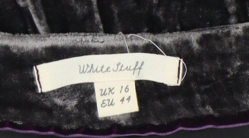 White Stuff Women's Black Velvet Skirt UK 16