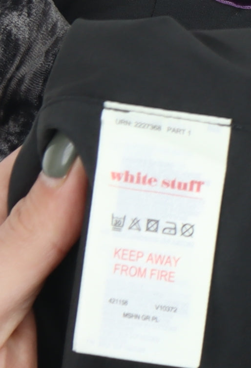 White Stuff Women's Black Velvet Skirt UK 16