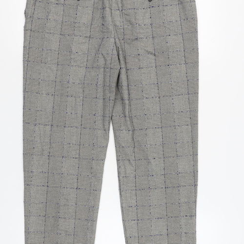 Marks and Spencer Women's Grey Plaid Trousers Size 12