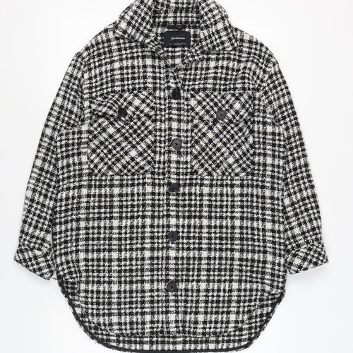 Stradivarius Women's Black Checked Jacket M