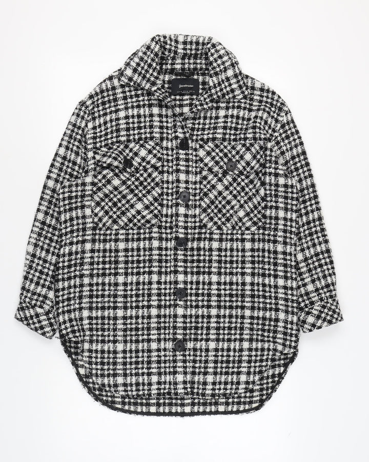 Stradivarius Women's Black Checked Jacket M