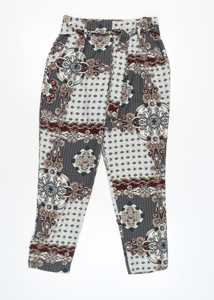 River Island Women's Geometric Tapered Trousers Size 10