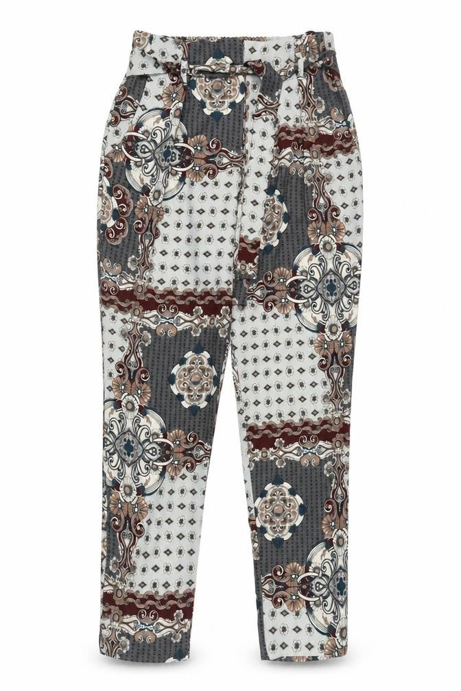 Front view of River Island Women's Geometric Tapered Trousers, size 10