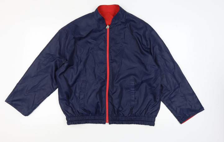 St Michael Women Blue Jacket Size 18 Basic Zip Casual