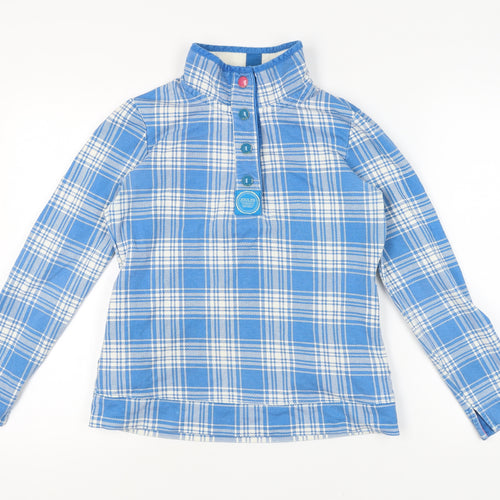 Joules Blue Plaid Women's Henley UK 10