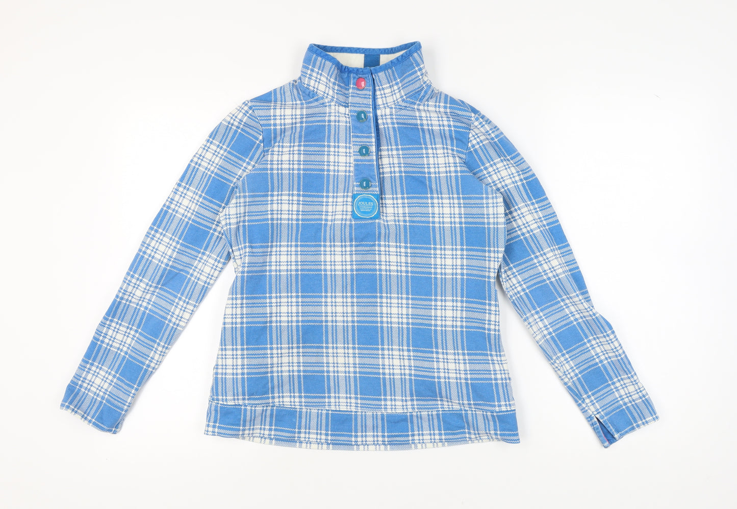 Joules Blue Plaid Women's Henley UK 10