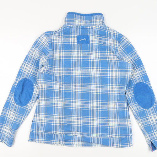 Joules Blue Plaid Women's Henley UK 10