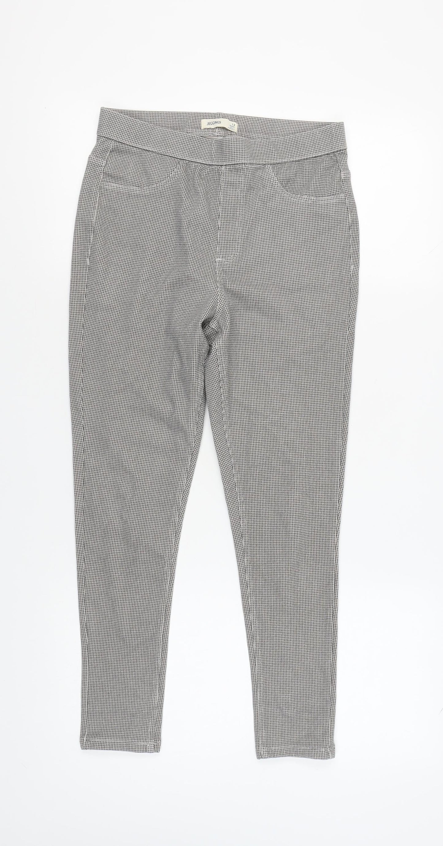 Marks and Spencer Women's Black Check Jeggings, Size 12