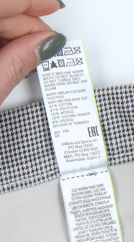 Marks and Spencer Women's Black Check Jeggings, Size 12