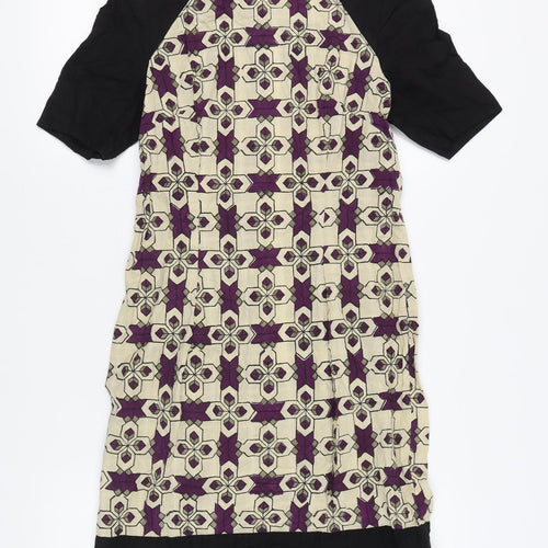 People Tree Women's Multicoloured Geometric Shift Dress Size 12