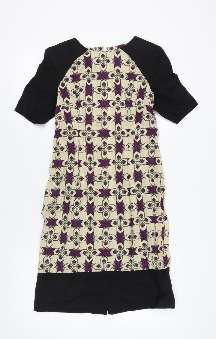 People Tree Women's Multicoloured Geometric Shift Dress Size 12
