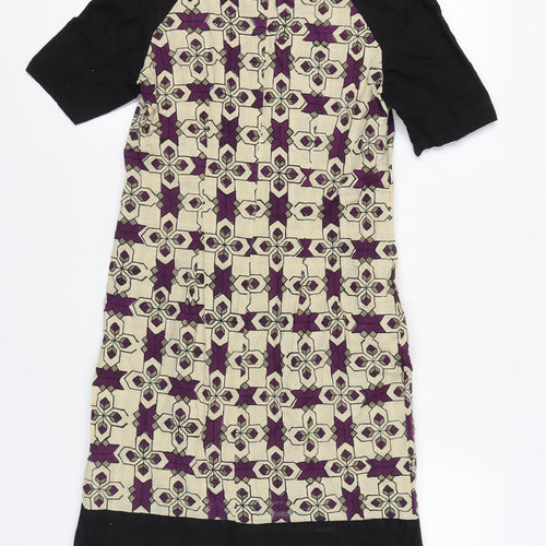 People Tree Women's Multicoloured Geometric Shift Dress Size 12