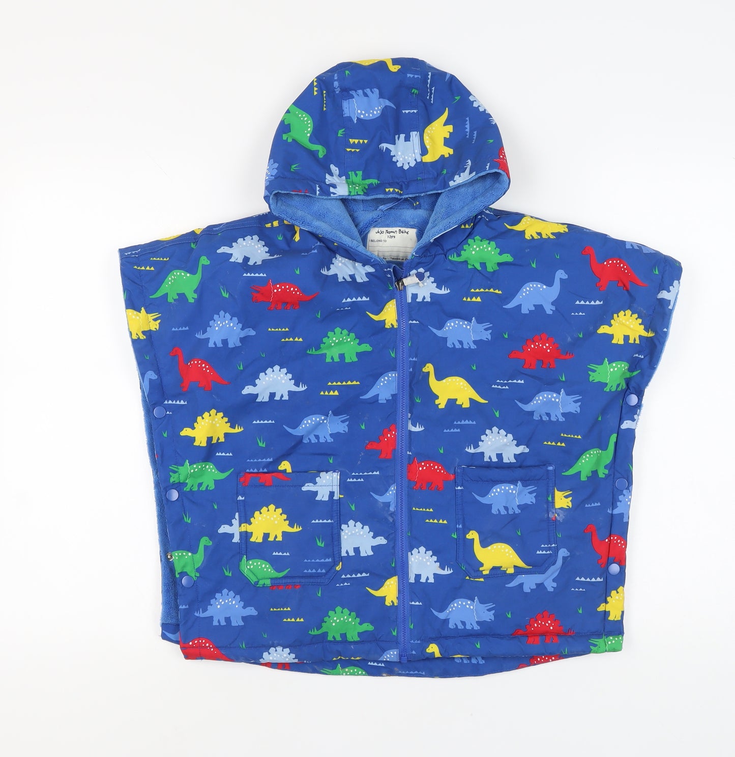 JoJo Maman Bébé Blue Dinosaur Boys Hooded Jacket 12-18 Months