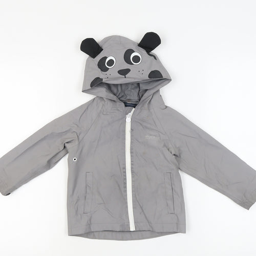 Regatta Boys Grey Hooded Rain Coat 4 Years