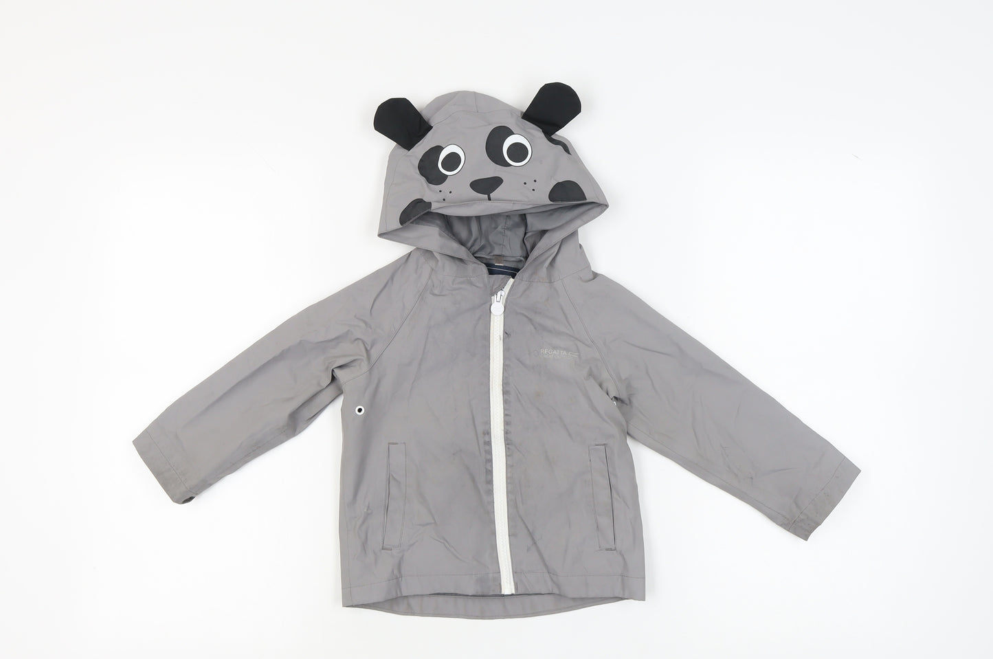 Regatta Boys Grey Hooded Rain Coat 4 Years