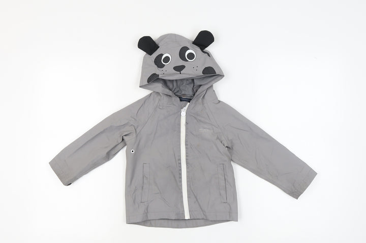 Regatta Boys Grey Hooded Rain Coat 4 Years