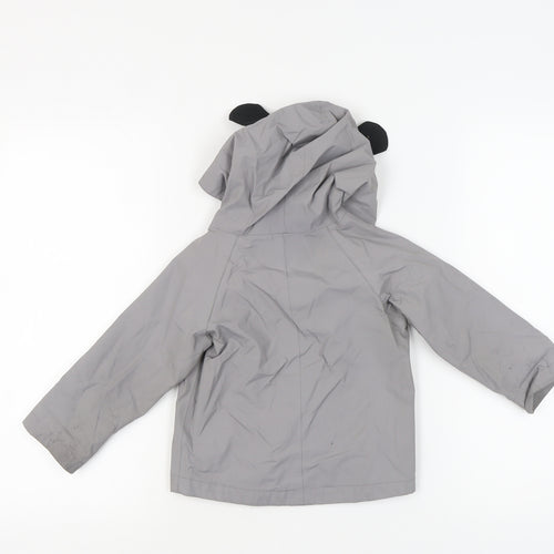 Regatta Boys Grey Hooded Rain Coat 4 Years