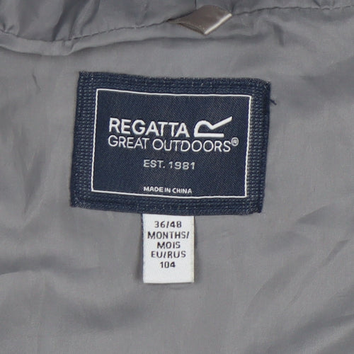Regatta Boys Grey Hooded Rain Coat 4 Years