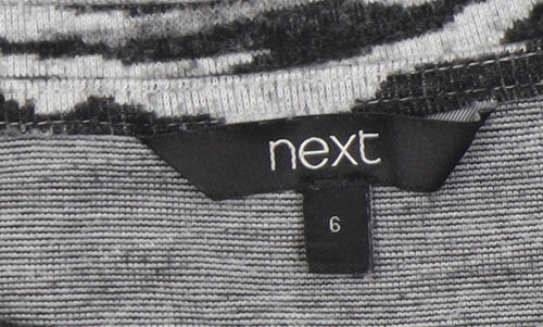 Next Women Grey Animal Print Long Sleeve Jersey Top