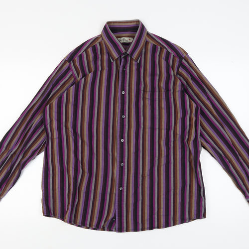 Bar Harbour Men's Multicoloured Striped Shirt, Size L, Casual
