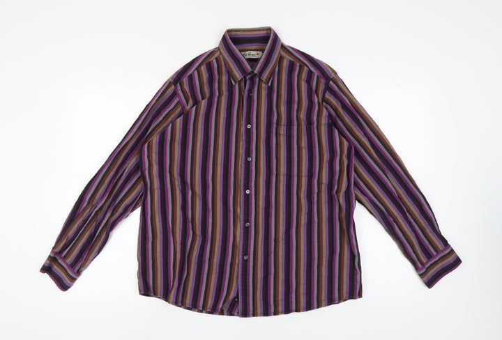 Bar Harbour Men's Multicoloured Striped Shirt, Size L, Casual