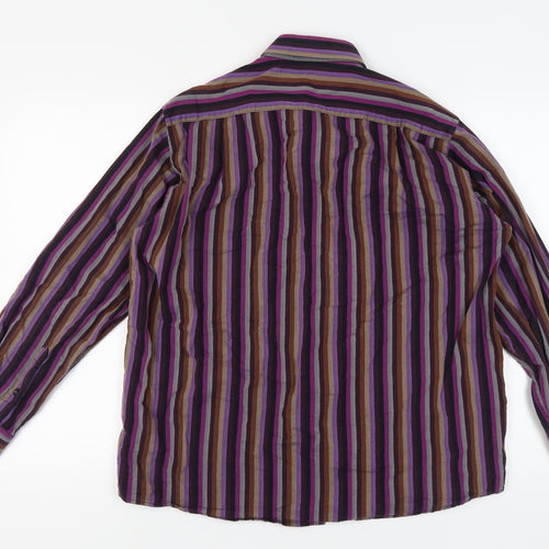 Bar Harbour Men's Multicoloured Striped Shirt, Size L, Casual