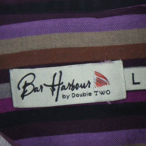 Bar Harbour Men's Multicoloured Striped Shirt, Size L, Casual