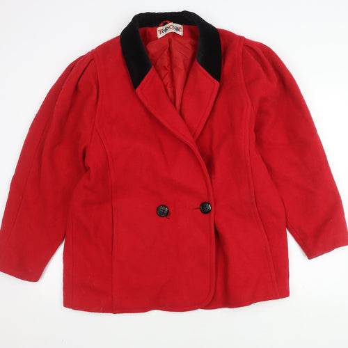 TopCoat Women's Red Wool Overcoat Size 16