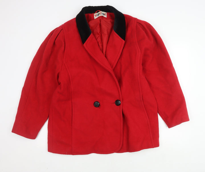 TopCoat Women's Red Wool Overcoat Size 16