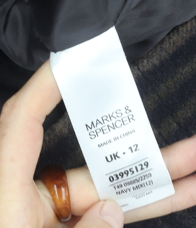 Marks and Spencer Women's Multicoloured Plaid Coat
