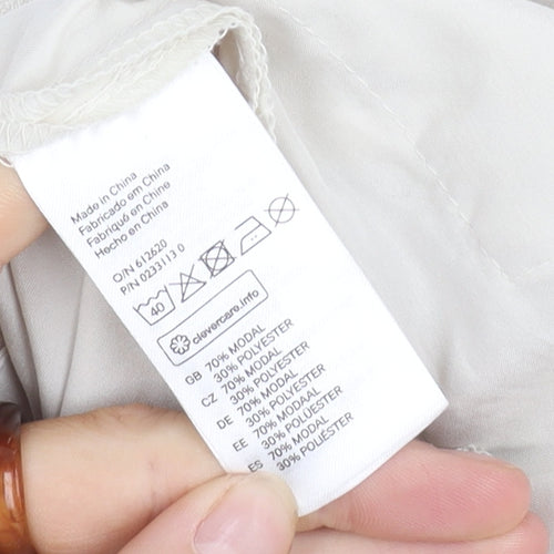 H&M Divided Women’s White Parka, Size 12, Casual Hooded