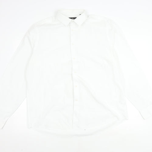 Next Men's White Regular Fit Shirt 17.5 Long Sleeve