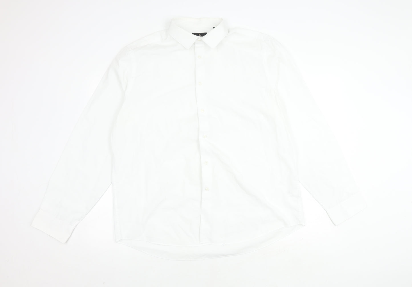 Next Men's White Regular Fit Shirt 17.5 Long Sleeve