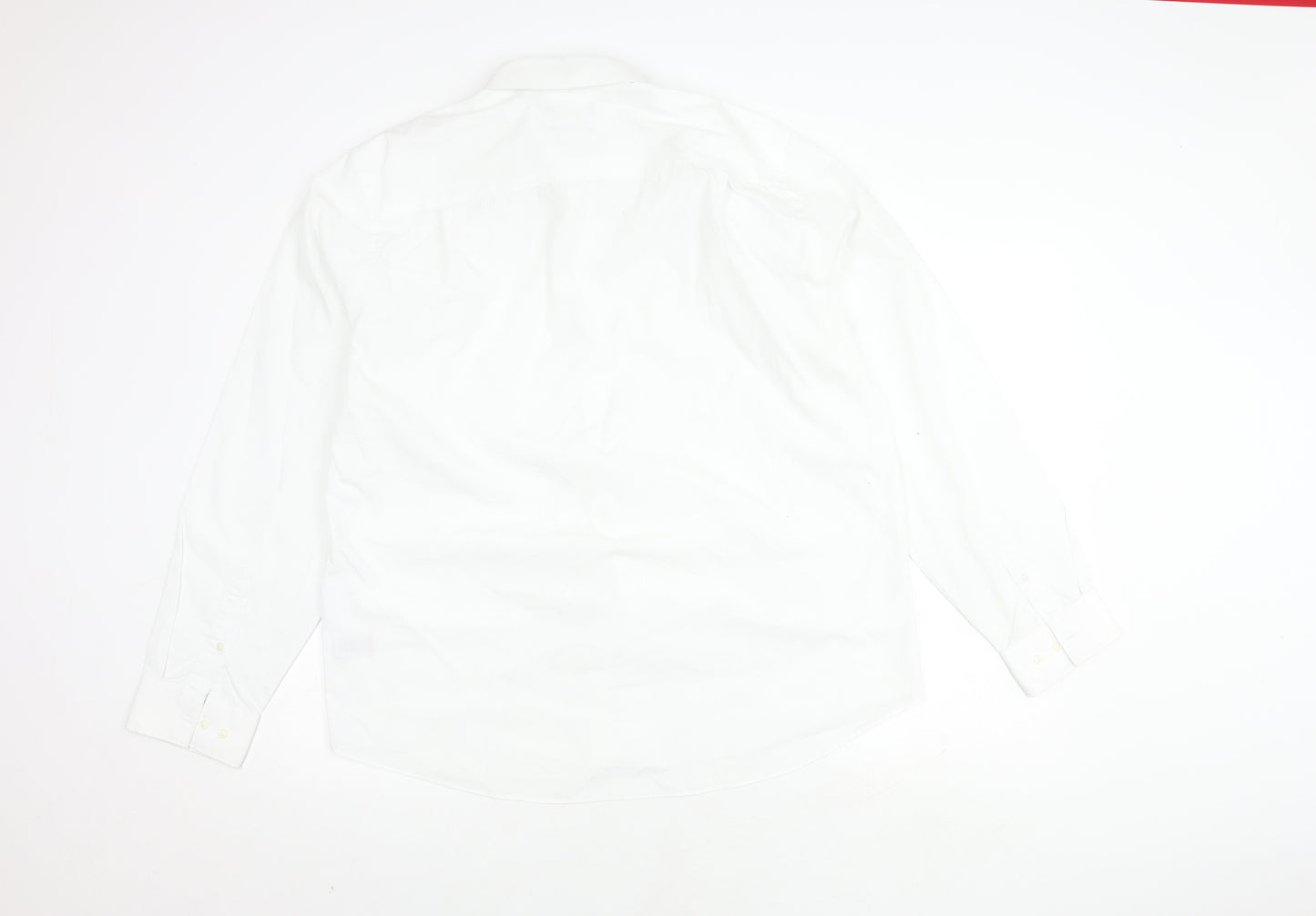 Next Men's White Regular Fit Shirt 17.5 Long Sleeve