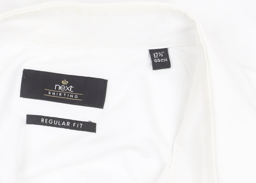 Next Men's White Regular Fit Shirt 17.5 Long Sleeve
