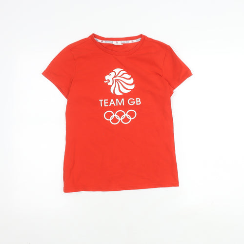 Team GB Women's Red T-Shirt Size 10 - Olympian Style