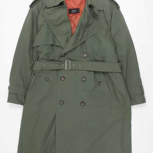 St Michael Men's Green Trench Coat M