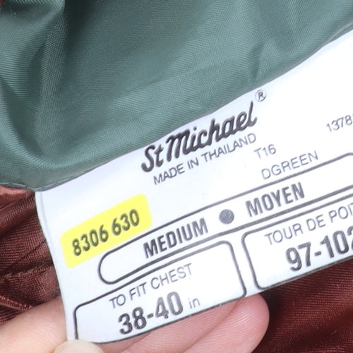 St Michael Men's Green Trench Coat M