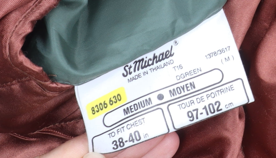 St Michael Men's Green Trench Coat M