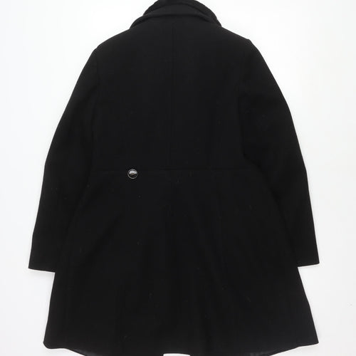 Dorothy Perkins Women's Black Coat Size 12 Faux Fur Accent
