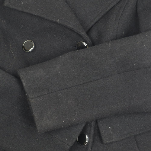 Dorothy Perkins Women's Black Coat Size 12 Faux Fur Accent
