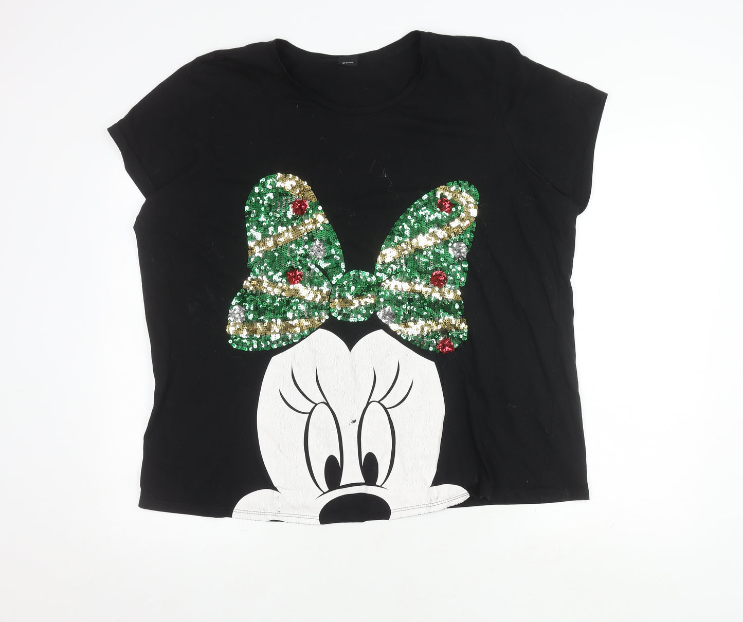 George Disney Women's Black Sequin T-Shirt Size 22