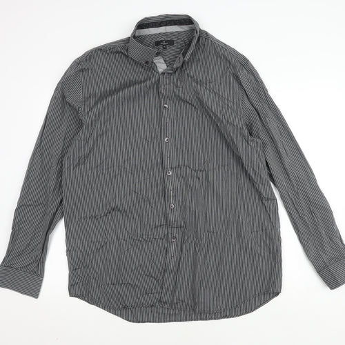 Jeff Banks Men's XL Black Striped Casual Shirt
