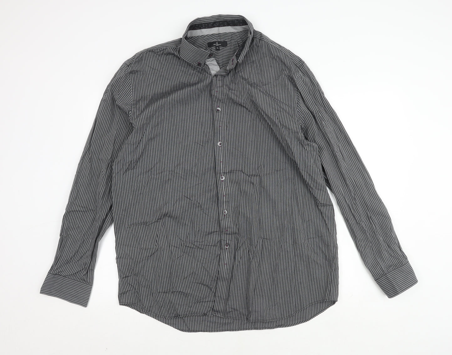 Jeff Banks Men's XL Black Striped Casual Shirt
