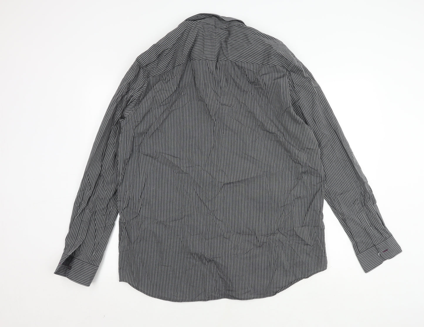 Jeff Banks Men's XL Black Striped Casual Shirt